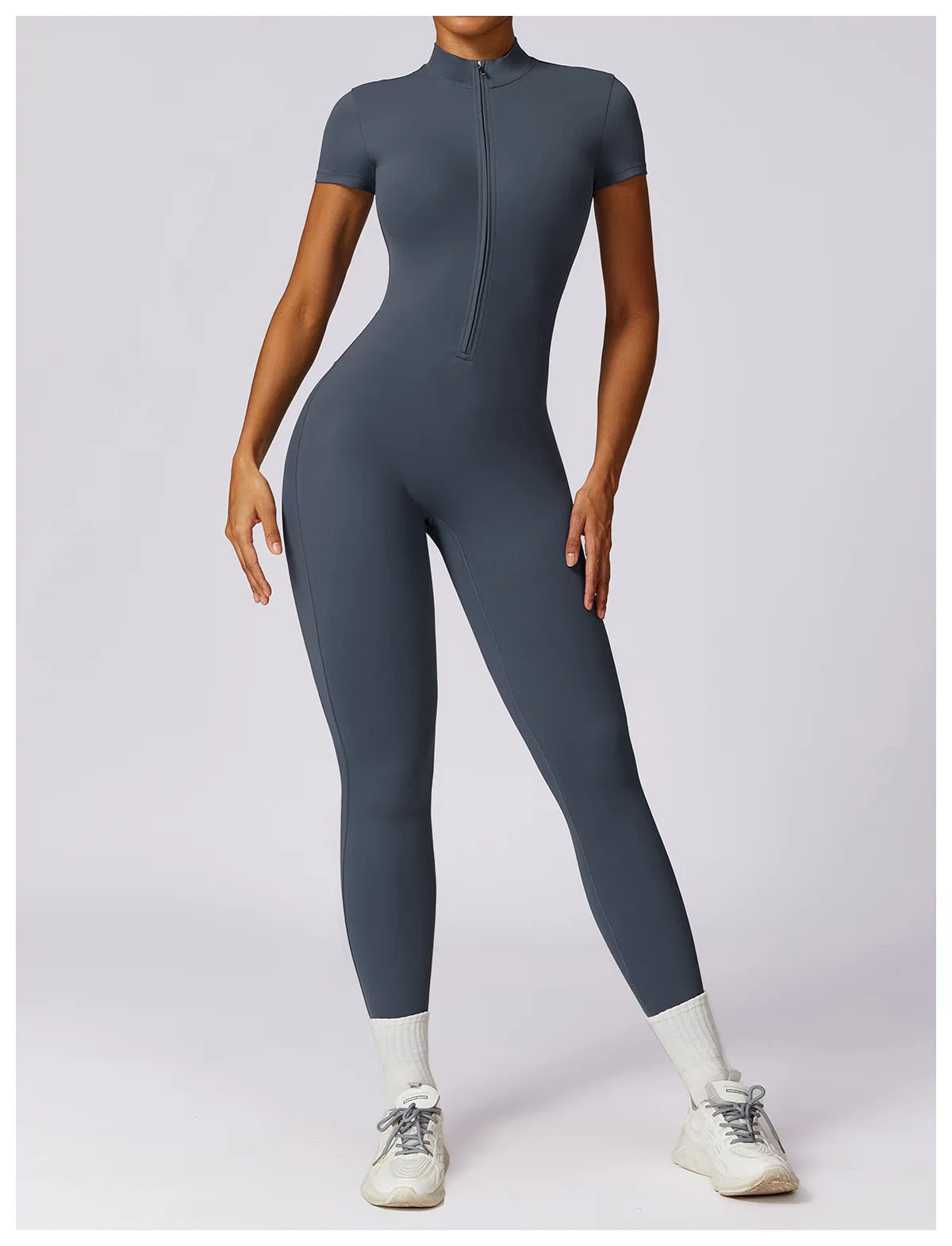 SculptFlex Zip-Up Workout Jumpsuit