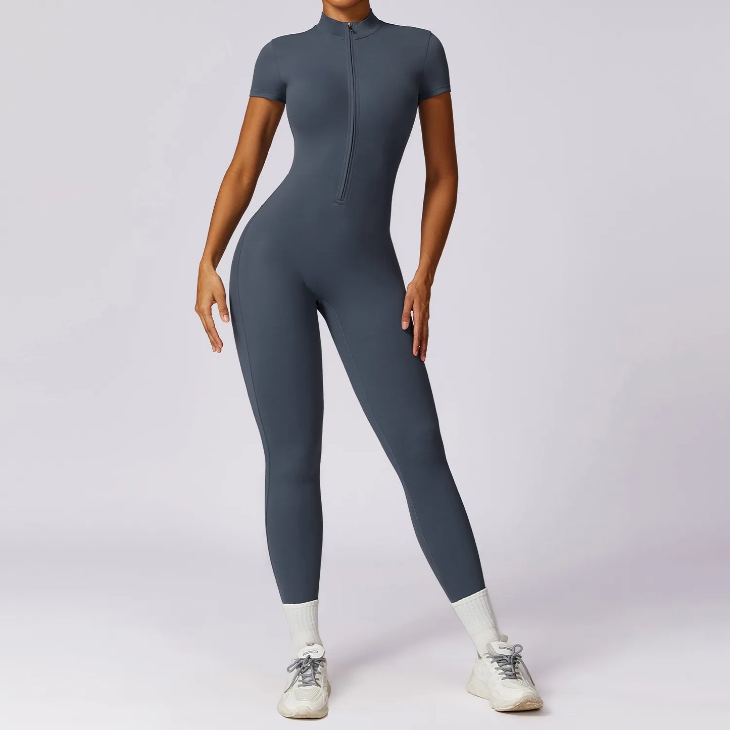 SculptFlex Zip-Up Workout Jumpsuit