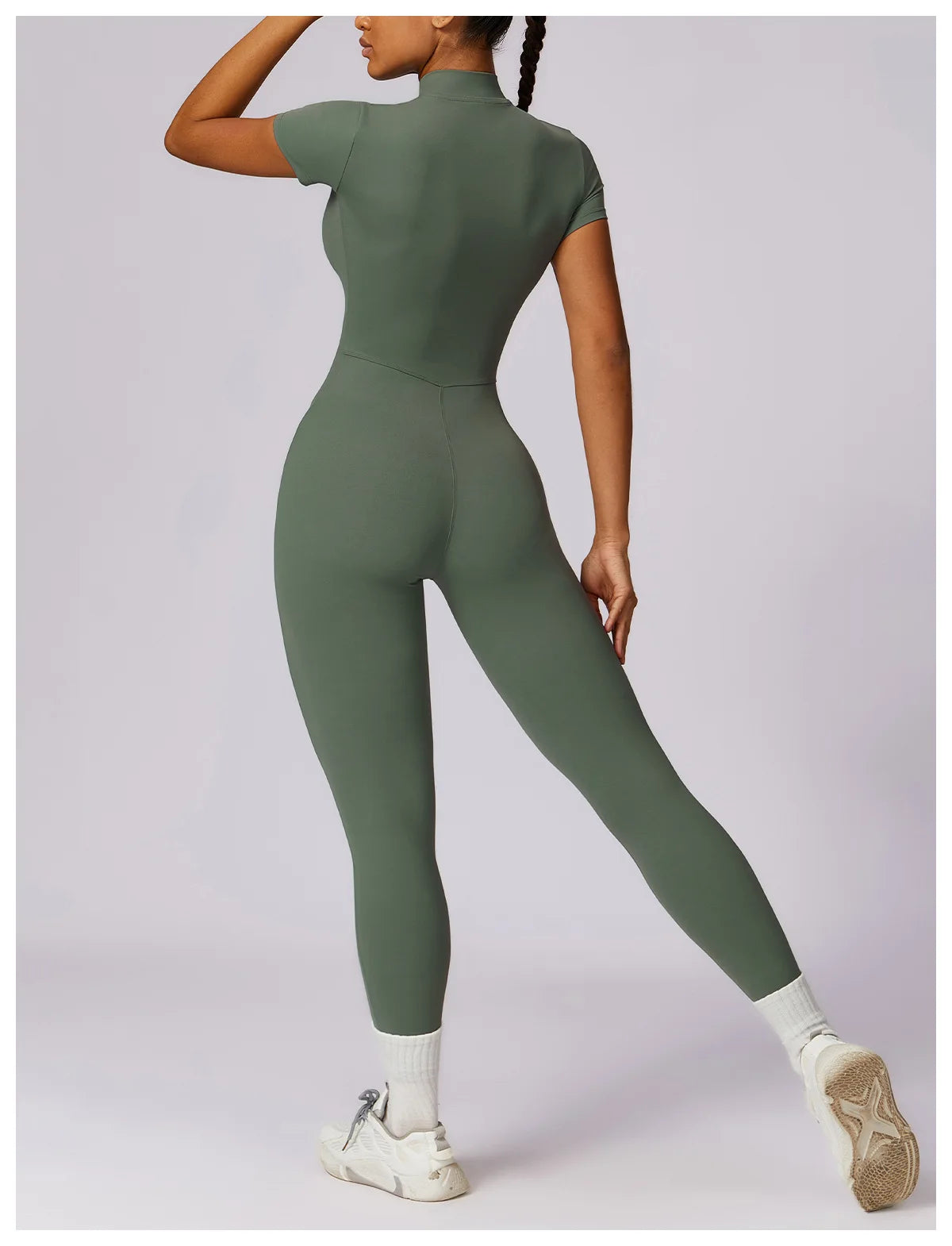 SculptFlex Zip-Up Workout Jumpsuit