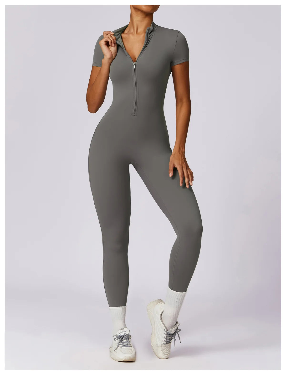 SculptFlex Zip-Up Workout Jumpsuit