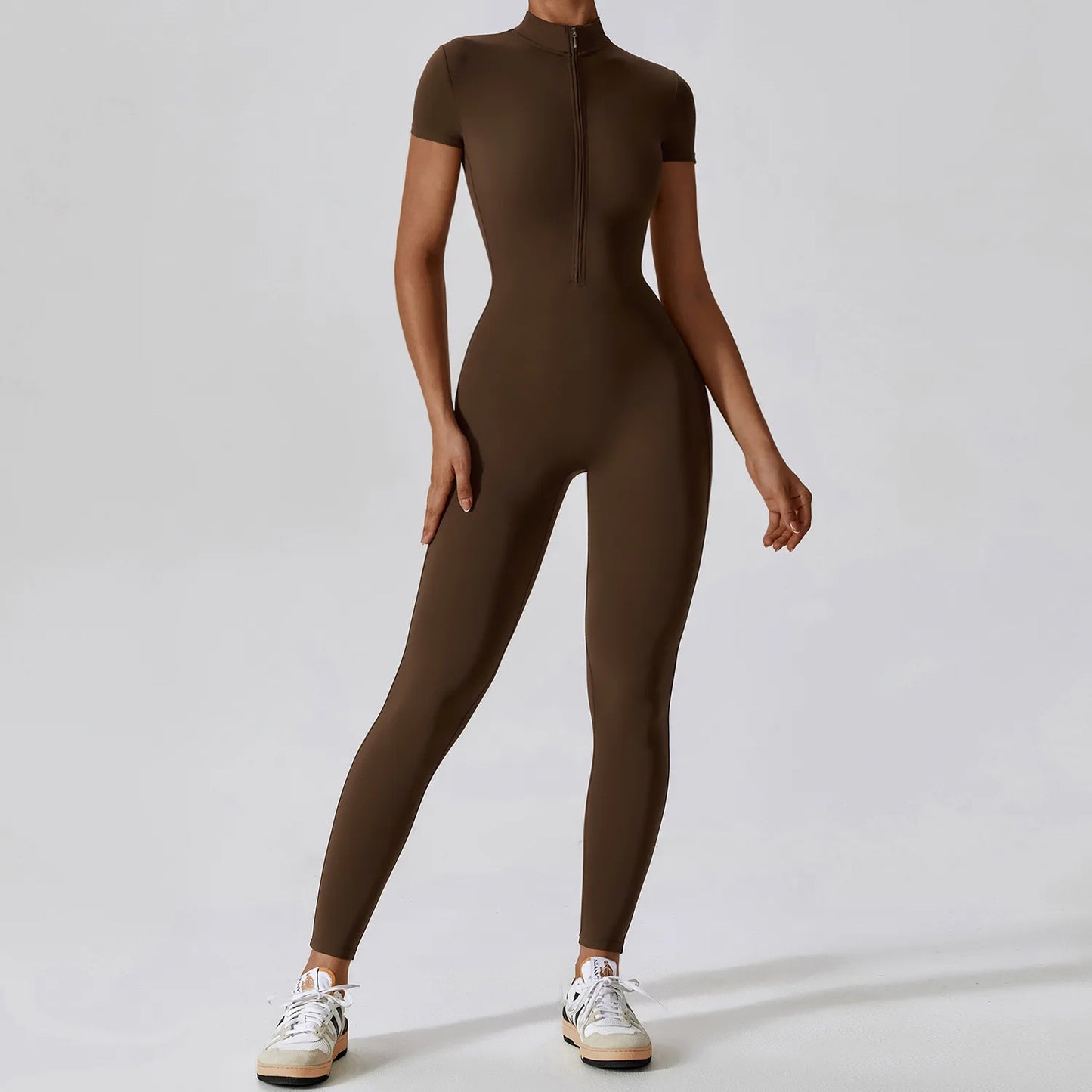 SculptFlex Zip-Up Workout Jumpsuit