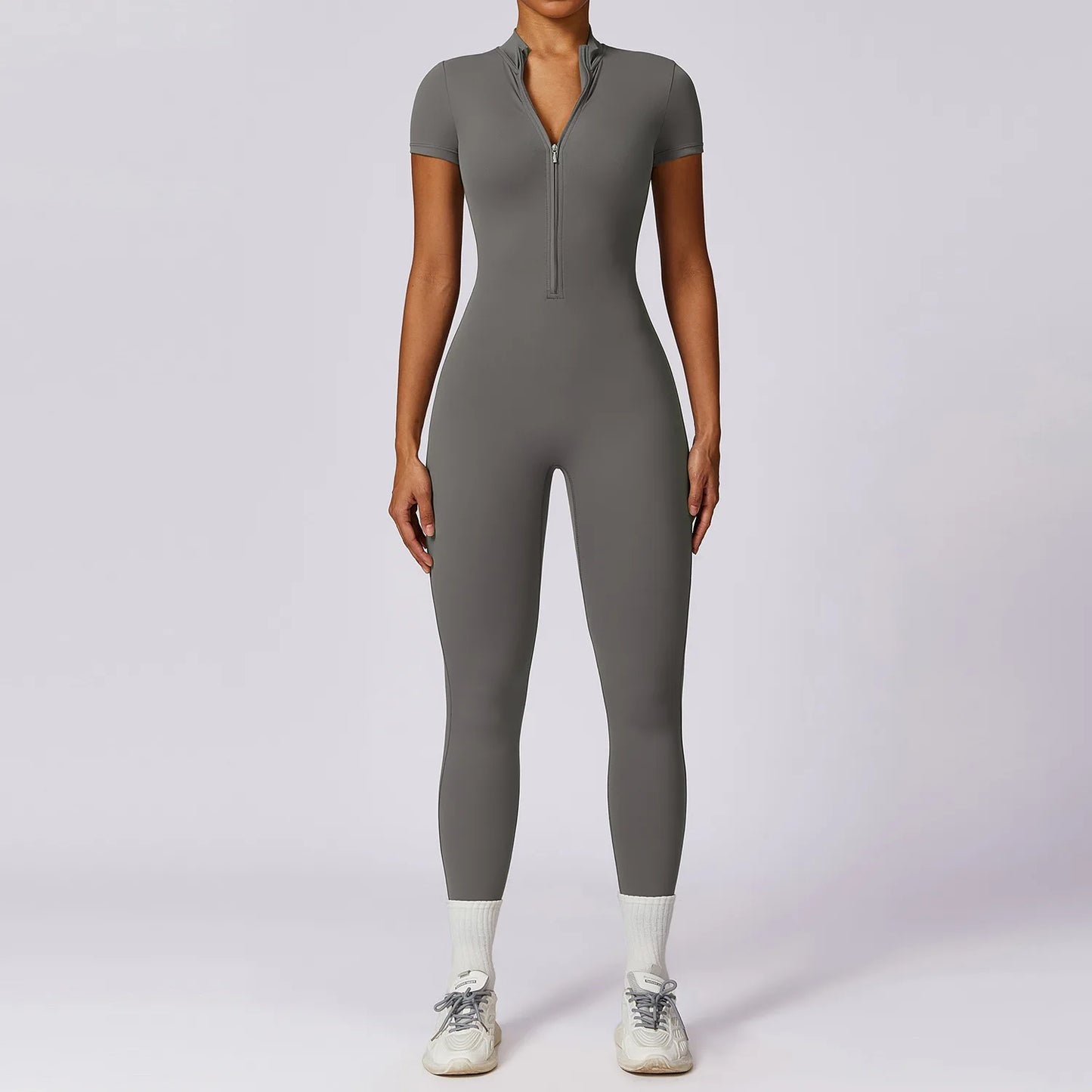 SculptFlex Zip-Up Workout Jumpsuit