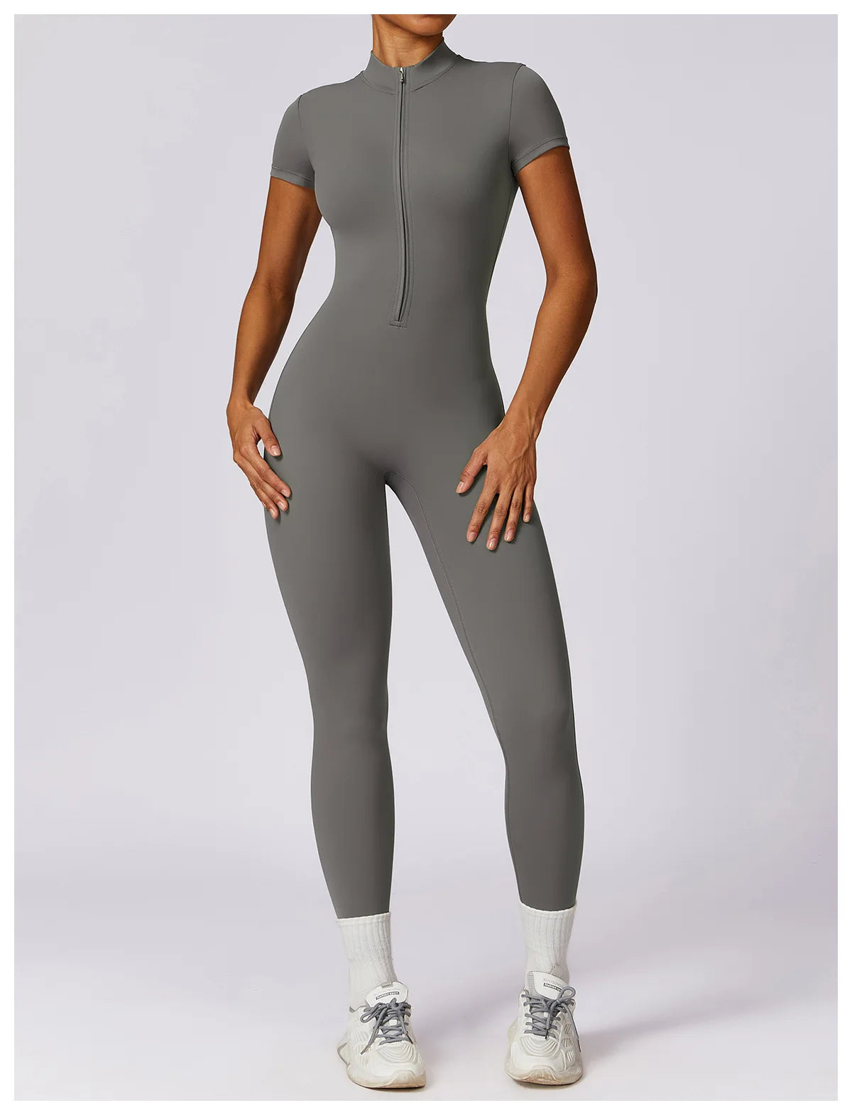 SculptFlex Zip-Up Workout Jumpsuit