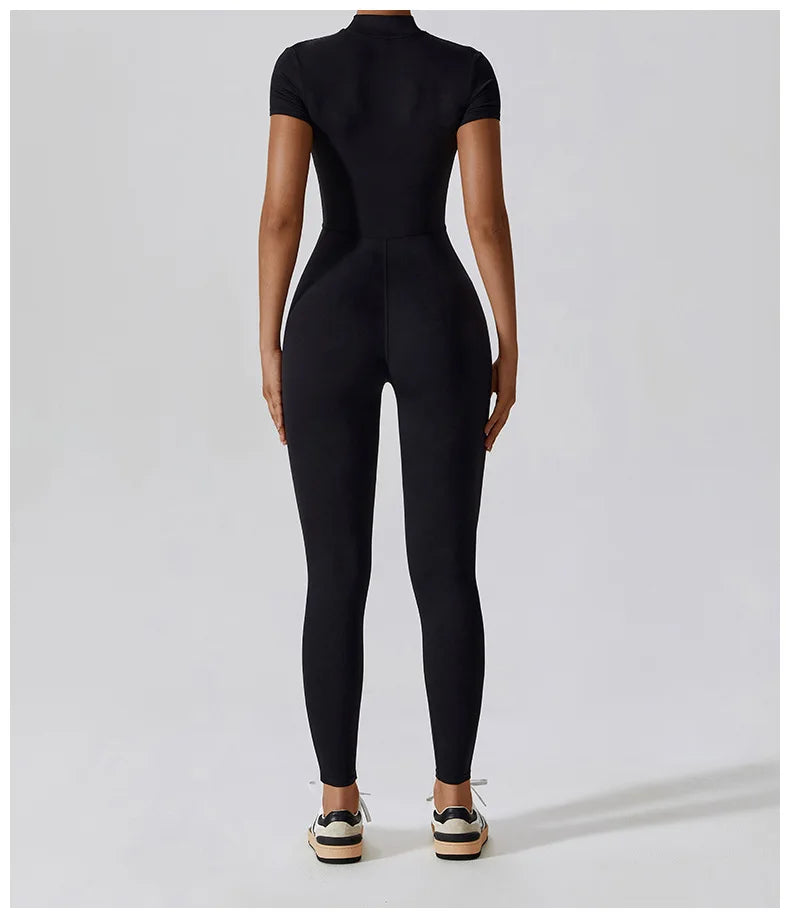 SculptFlex Zip-Up Workout Jumpsuit