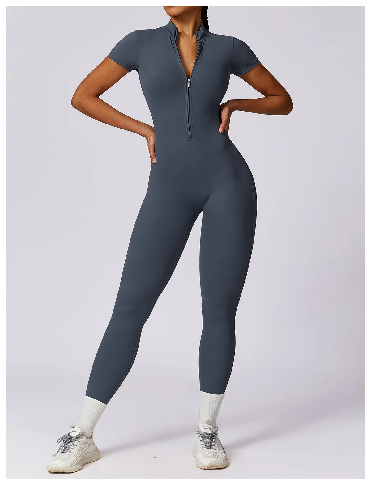 SculptFlex Zip-Up Workout Jumpsuit