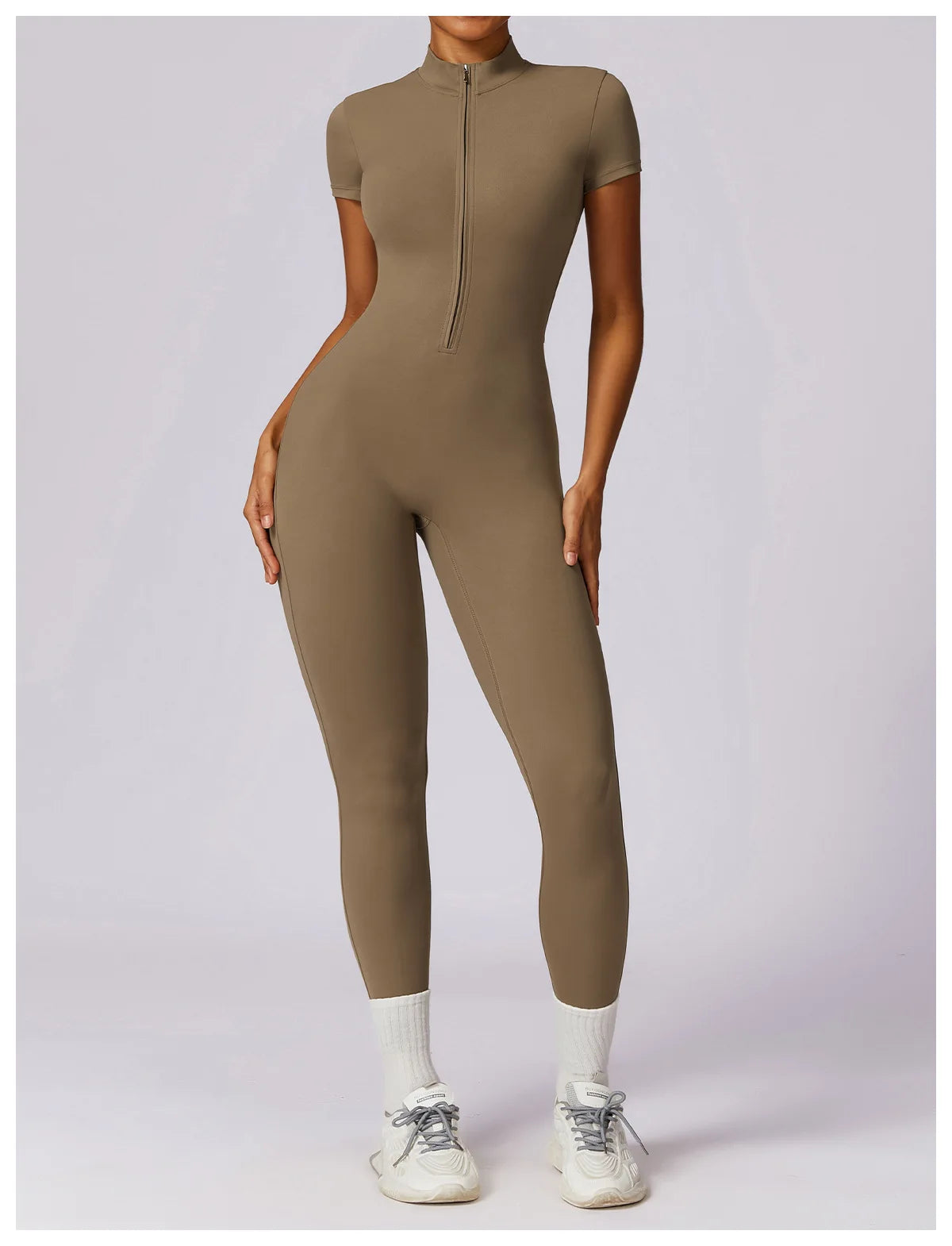 SculptFlex Zip-Up Workout Jumpsuit