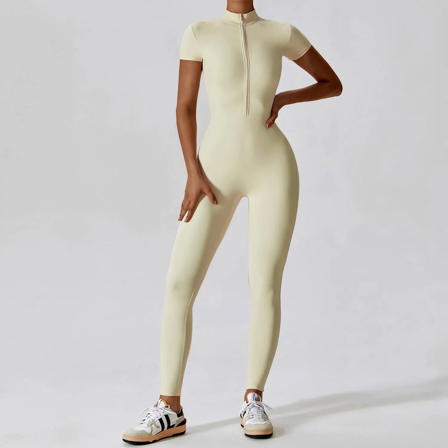 SculptFlex Zip-Up Workout Jumpsuit