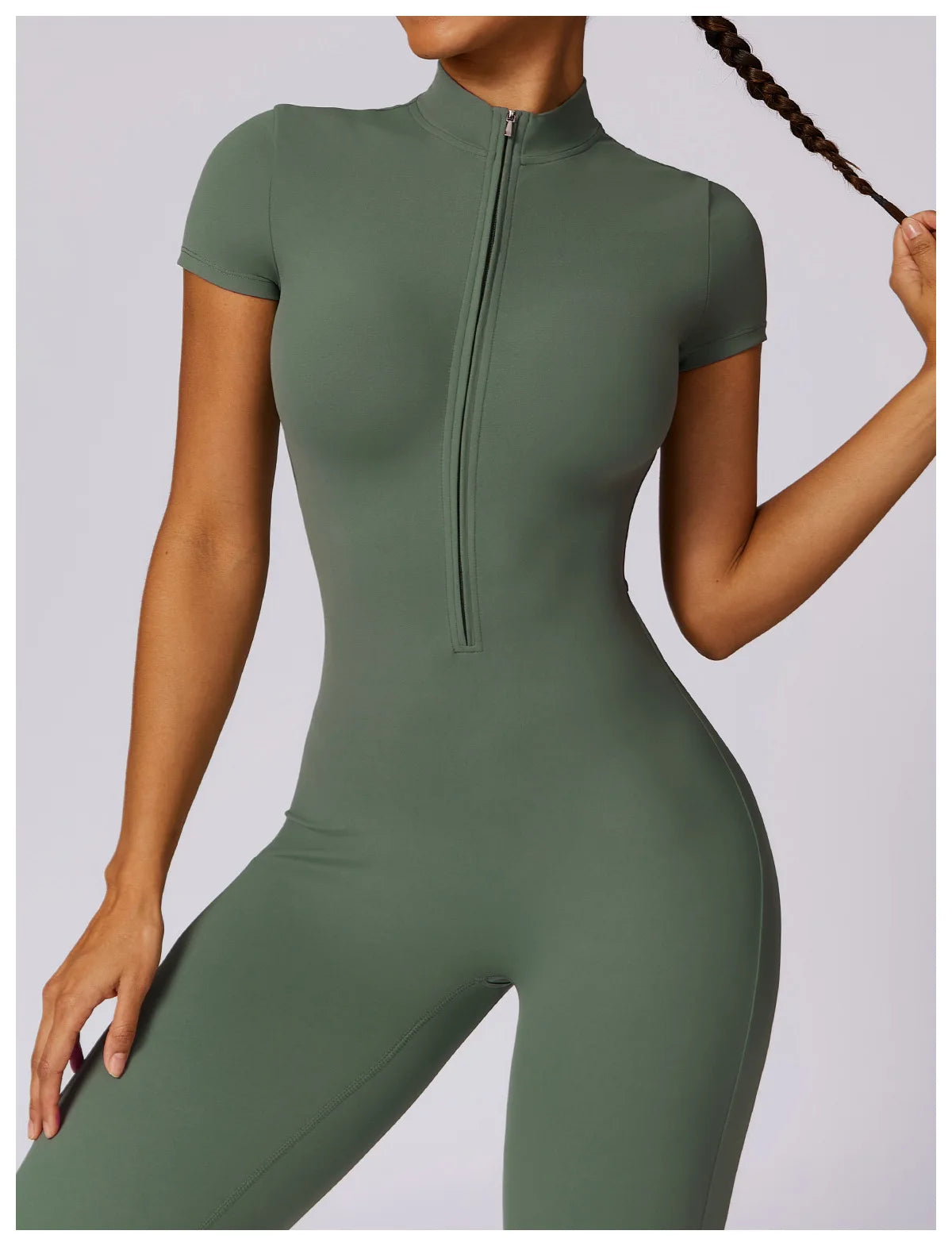 SculptFlex Zip-Up Workout Jumpsuit